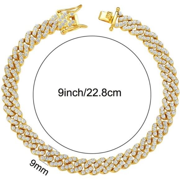 Cuban Link Anklets for Women Plus Size Large Ankle Bracelets Gold Silver - Picture 2 of 4